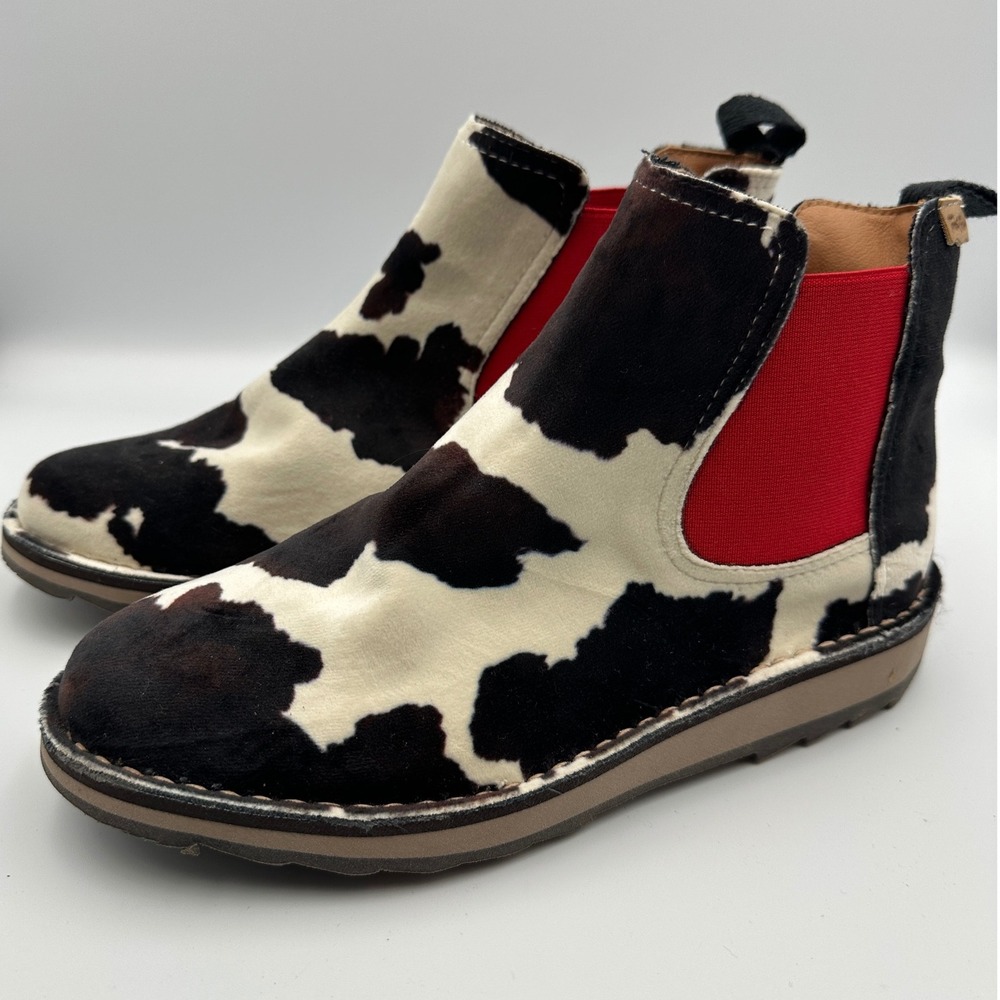 Toni Pons Winter‎ Isona Chelsea Leather Boot Cow Hide Print Spain 36 (6) NEW